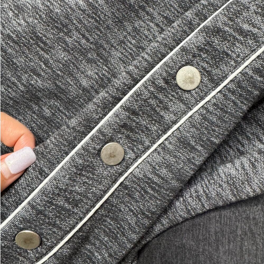 VS PINK Y2K Snap Sleeve Zip Hoodie Gray Medium - Picture 8 of 14